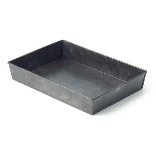 Chef Inox Coney Island - Galvanised Black Rect Tray Flared 270x190x45mm - 78740
