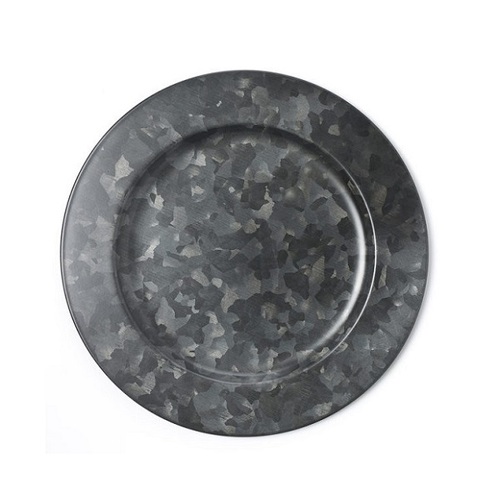 Chef Inox Coney Island - Galvanised Black Round Plate Wide Rim 280mm - 78762