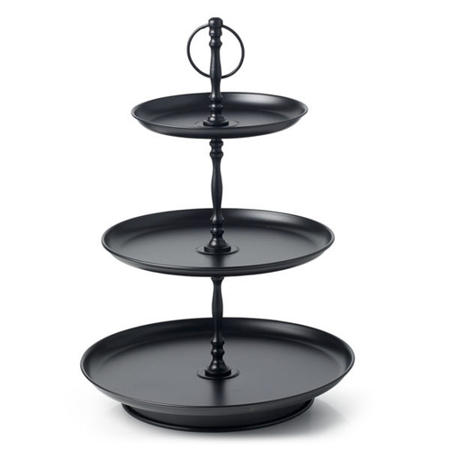 Chef Inox Coney Island - Galvanised Black Tea Stand 3 Tier (18/25/31)x470mm - 78785