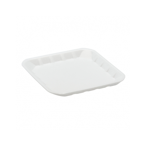5x5" Foam Produce Tray White (Box of 500) - 81-MP55W