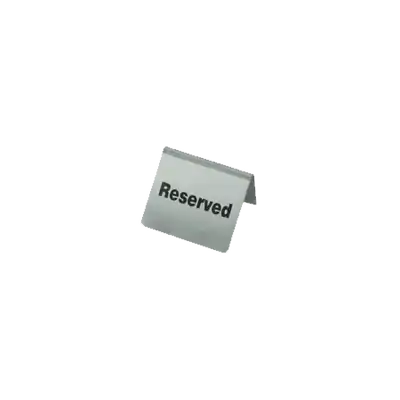 Chef Inox Stainless Steel Table Sign "Reserved" 62x55mm (Pack of 10) - 81336