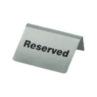 Chef Inox Stainless Steel Table Sign "Reserved" 100x43mm (Pack of 10) - 81337