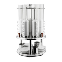Sunnex Revolving Cup Dispenser 360x655mm - Stainless Steel Frame, Acrylic Chambers - 83090
