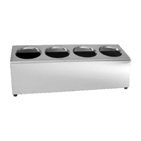 Moda Cutlery Holder - 4 - In - A - Row 175x490x180mm Stainless Steel - 84258