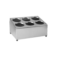 Moda Cutlery Holder - 6 Hole 375x300x210mm Stainless Steel - 84260