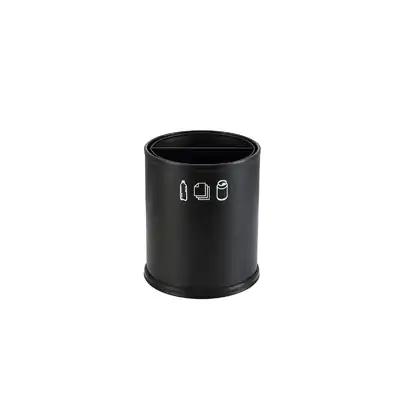 Noble & Price Round Recycle Waste Bin Black 2x3L Sections 110x220x270mm - 9000-26