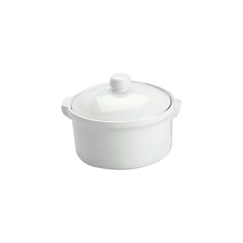Vitroceram Casserole Round With Cover 300ml - White (Box of 4) - 901372