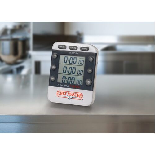 Chefmaster 3 Stage Memory Timer W/ Clip - 90271