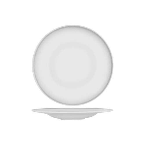 Tablekraft Bistro Round Plate W/Rim 300mm Frosted Steel (Box of 2) - 903007