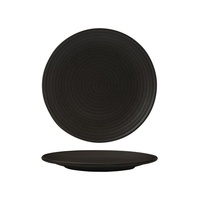Zuma Charcoal Round Plate - Ribbed 210mm - Box of 6 - 90970