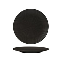 Zuma Charcoal Round Plate - Ribbed Charcoal 210mm - Box of 6 - 90970