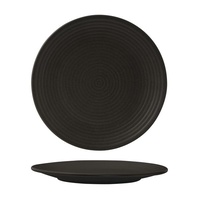 Zuma Charcoal Round Plate - Ribbed Charcoal 265mm - Box of 6 - 90971
