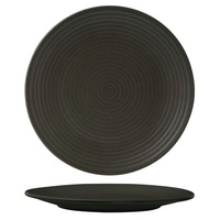 Zuma Charcoal Round Plate - Ribbed 310mm - Box of 3 - 90973