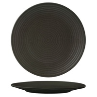 Zuma Charcoal Round Plate - Ribbed Charcoal 310mm - Box of 3 - 90973