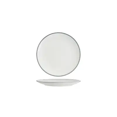 Tablekraft Core Grey Rim Round Coupe Plate 200mm (Box of 6) - 91012-GY