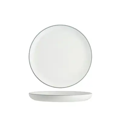 Tablekraft Core Grey Rim Walled Lip Round Plate 270 x 26mm (Box of 3) - 91087-GY