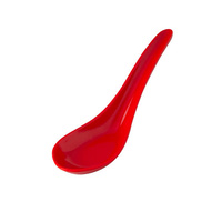 Ryner Melamine Chinese Spoon 150mm Red (Pack of 48) - 91208-R