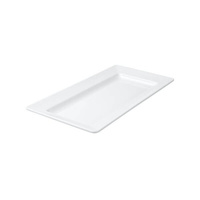 Ryner Melamine Serving Platters Rectangular Platter 445x220mm White Wide Rim - 91318-W