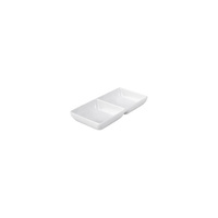 Ryner Melamine Serving Bowls Divided Sauce Dish 100x75mm White  - 91404-W