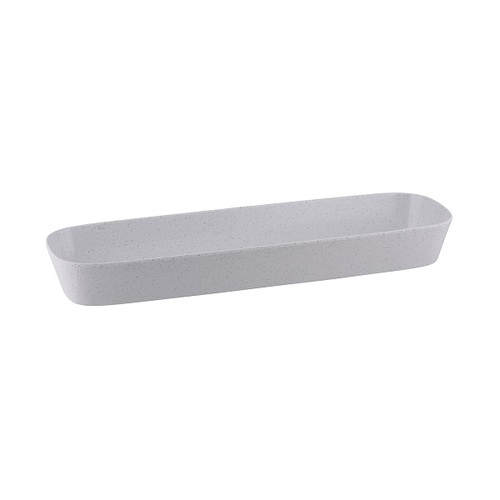 Ryner Melamine Rectangular Dish 2/4 Size, 65mm Deep - Stone White (Box of 3) - 916682-W