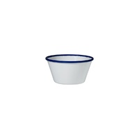 Ryner Melamine Evoke Round Bowl White With Blue Rim 125x65mm / 475ml - Box of 12 - 91671-BL