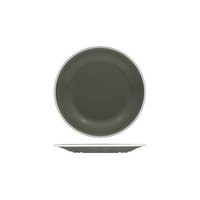Ryner Melamine Evoke Round Plate - Wide Rim Grey With White Rim 220mm - Box of 12 - 91675-WG