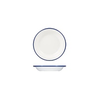 Ryner Melamine Evoke Deep Round Plate White With Blue Rim 200mm / 380ml - Box of 12 - 91682-BL
