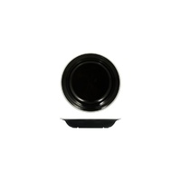 Ryner Melamine Evoke Deep Round Plate Black With White Rim 200mm / 380ml - Box of 12 - 91682-WB