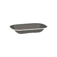 Ryner Melamine Evoke Rectangular Dish Grey With White Rim 270x200x42mm / 900ml (Box of 12) - 91687-WG