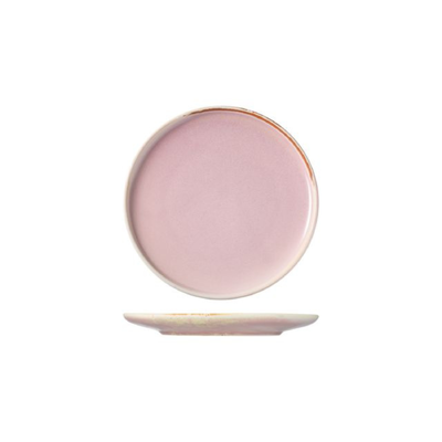 Moda Porcelain Icon Textured Pink Round Coupe Plate 230mm (Box of 12) - 926123