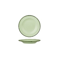 Luzerne Tintin Green Round Plate - Wide Rim Green / Green 170mm - Box of 12 - 94106-GG