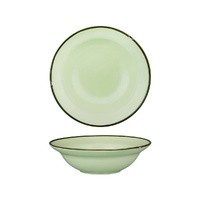 Luzerne Tintin Green / Green Round Deep Plate Bowl Green / Green 220mm / 580ml - Box of 12 - 94128-GG