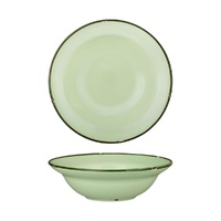Luzerne Tintin Green / Green Round Deep Plate Bowl Green / Green 240mm / 830ml - Box of 12 - 94129-GG