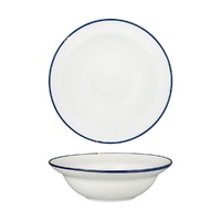 Luzerne Tintin White Round Deep Plate Bowl White / Navy 240mm / 830ml - Box of 12 - 94129-WN