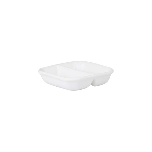 Royal Porcelain Chelsea Sauce/Spice Dish 90mm - 2 Compartments (Box of 12) - 94145