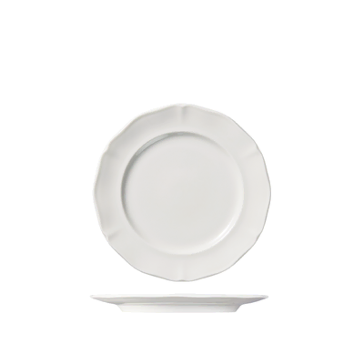 Luzerne Astoria White Scalloped Round Plate 210mm (Box of 6) - 94312