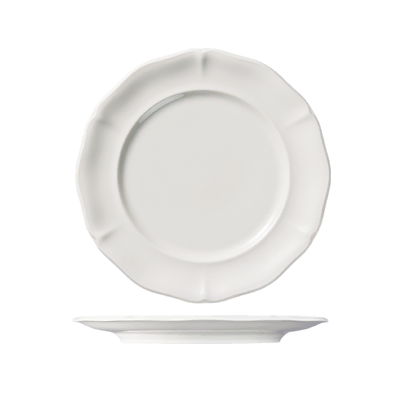 Luzerne Astoria White Scalloped Round Plate 270mm (Box of 4) - 94314