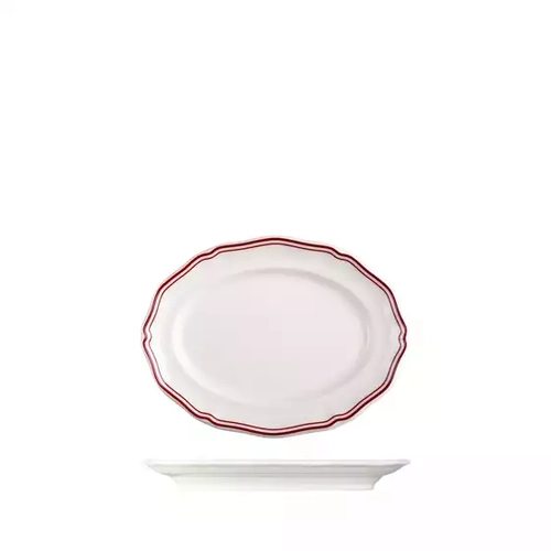 Luzerne Astoria Rosewood Scalloped Oval Plate 200mm (Box of 6) - 94355-M