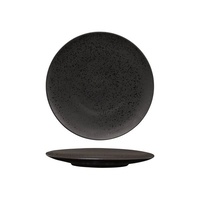 Luzerne Lava Black Round Flat Coupe Plate 225mm - Box of 6 - 94409-LB