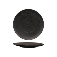 Luzerne Lava Black Round Flat Coupe Plate Black 225mm - Box of 6 - 94409-LB