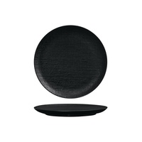 Luzerne Linen Black Round Flat Coupe Plate Black 210mm - Box of 6 - 94508-BK