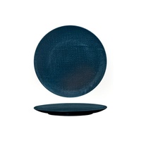Luzerne Linen Navy Blue Round Flat Coupe Plate Navy Blue 210mm - Box of 6 - 94508-BL