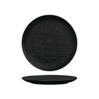 Luzerne Linen Black Round Flat Coupe Plate Black 260mm - Box of 4 - 94510-BK