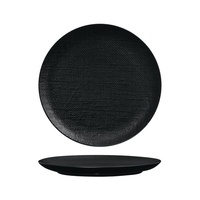 Luzerne Linen Black Round Flat Coupe Plate Black 285mm - Box of 4 - 94511-BK