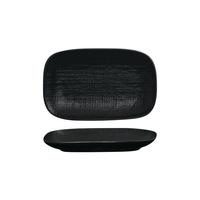 Luzerne Linen Black Oblong Plate Black 265x165mm - Box of 4 - 94523-BK