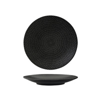 Luzerne Zen Round Coupe Plate Black Swirl 235mm - Box of 4 - 94909-BK