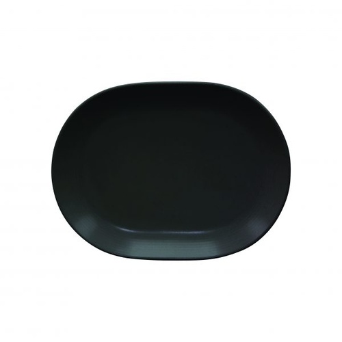 Rene Ozorio Aura Rimmed Oval Platter 157mm - Matt Black (Box of 6) - 97441