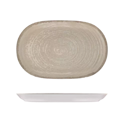 ID Fine Mocha Oval Coupe Platter - 370 x 240mm (Box of 6) - 98810666