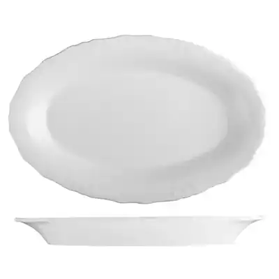 ID Fine Tiffany Oval Scalloped Plate 320mm (Box of 6) - 98830063