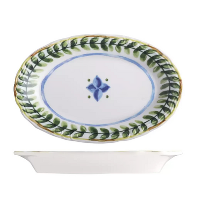 ID Fine Capri Olives Oval Scalloped Plate - 260mm (Box of 12) - 98830462